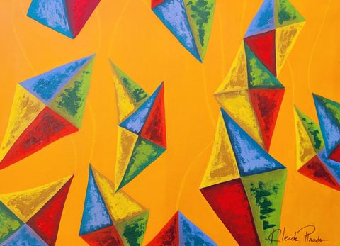 Lentävät leijat -maalaus